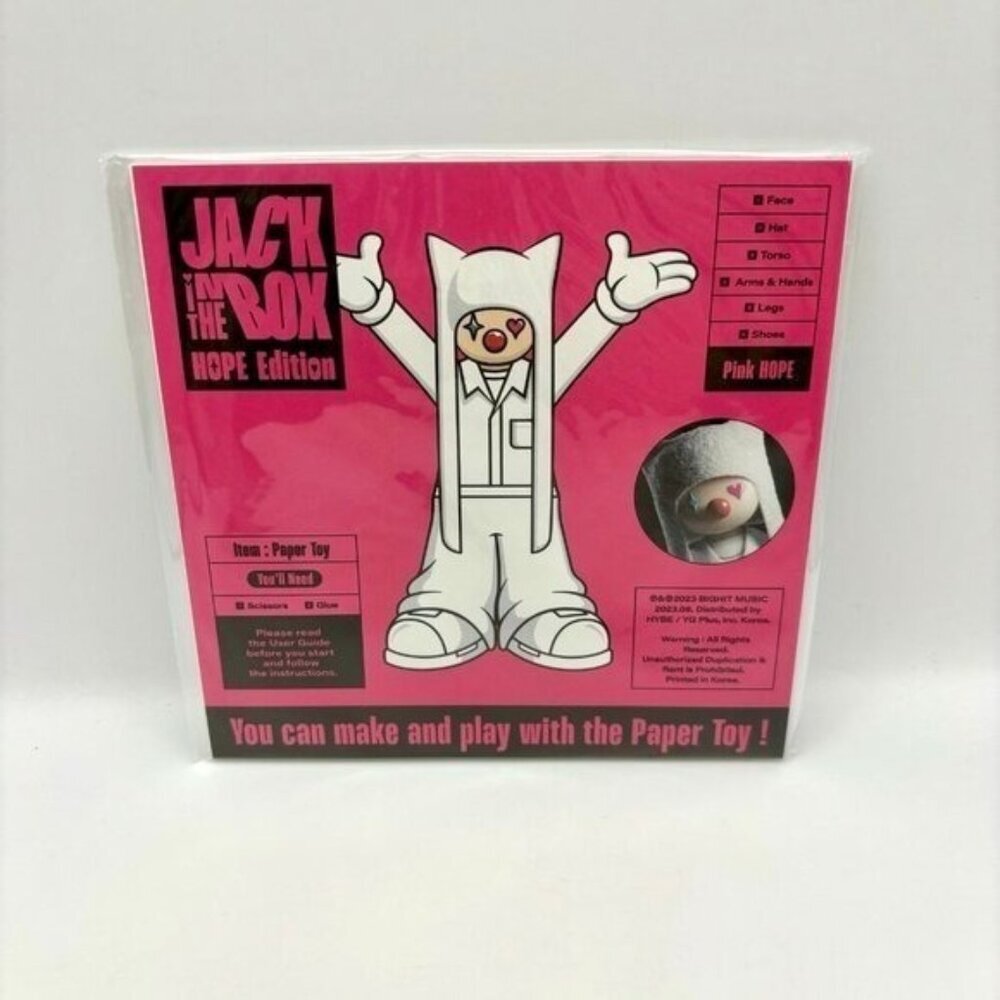JHope BTS Jack in the Box Hope Edition Pink Paper Toy